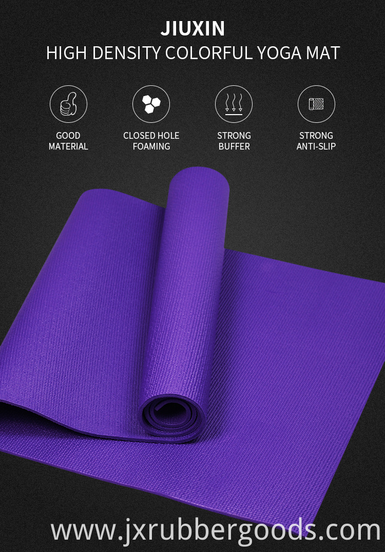 Easy to clean non slip PVC fitness mat